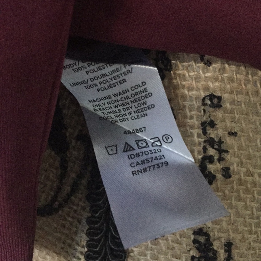 Ann Taylor Factory Burgundy Faux-Wrap Top - Picture 8 of 8